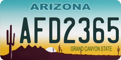 AZ license plate AFD2365