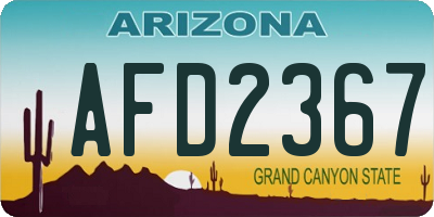 AZ license plate AFD2367