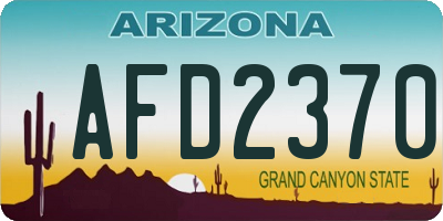 AZ license plate AFD2370