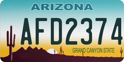 AZ license plate AFD2374
