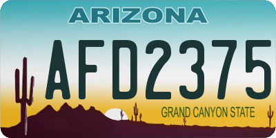 AZ license plate AFD2375