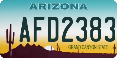 AZ license plate AFD2383