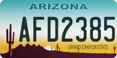 AZ license plate AFD2385