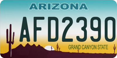 AZ license plate AFD2390