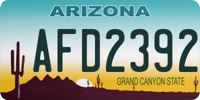 AZ license plate AFD2392