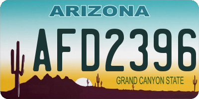 AZ license plate AFD2396