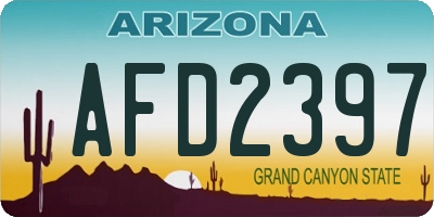 AZ license plate AFD2397