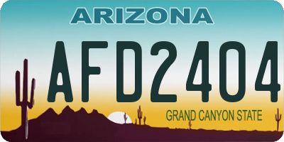 AZ license plate AFD2404