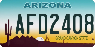 AZ license plate AFD2408