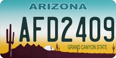 AZ license plate AFD2409