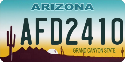 AZ license plate AFD2410