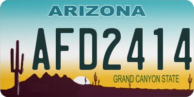 AZ license plate AFD2414