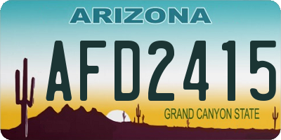 AZ license plate AFD2415