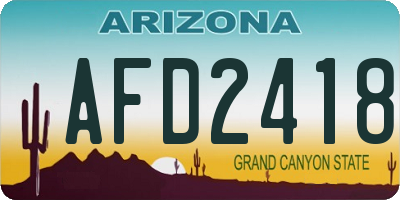 AZ license plate AFD2418