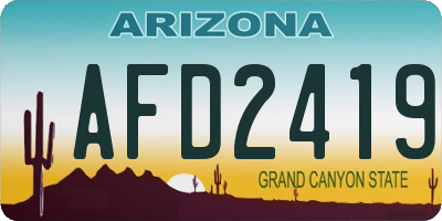 AZ license plate AFD2419