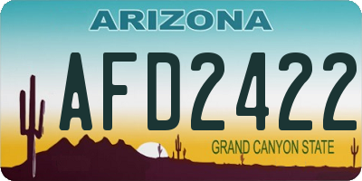 AZ license plate AFD2422