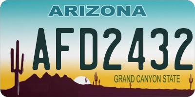 AZ license plate AFD2432