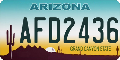AZ license plate AFD2436