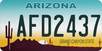 AZ license plate AFD2437