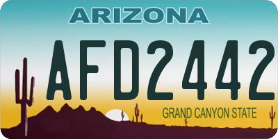 AZ license plate AFD2442