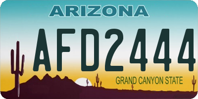 AZ license plate AFD2444