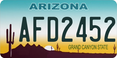AZ license plate AFD2452