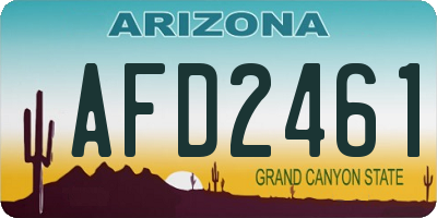 AZ license plate AFD2461