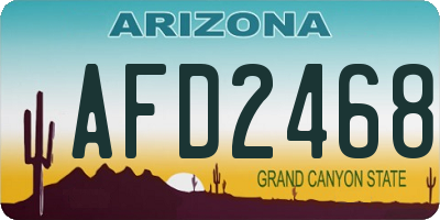 AZ license plate AFD2468