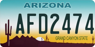 AZ license plate AFD2474