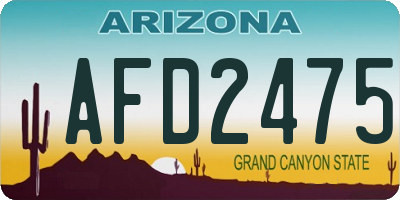 AZ license plate AFD2475