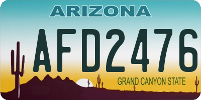 AZ license plate AFD2476