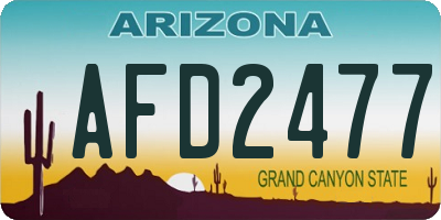 AZ license plate AFD2477