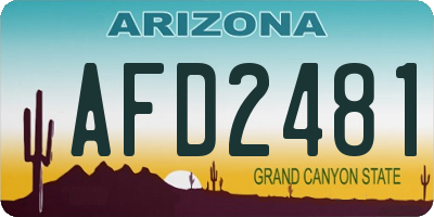 AZ license plate AFD2481
