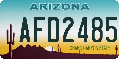 AZ license plate AFD2485