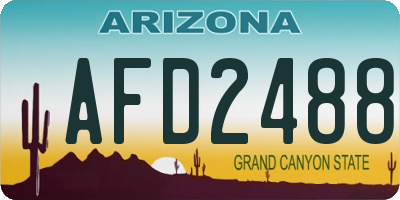 AZ license plate AFD2488