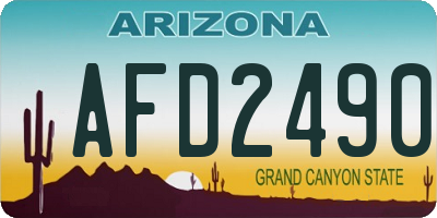AZ license plate AFD2490