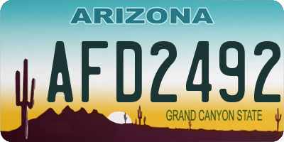 AZ license plate AFD2492