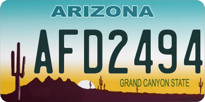 AZ license plate AFD2494