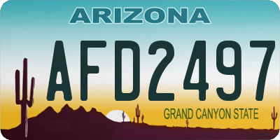 AZ license plate AFD2497