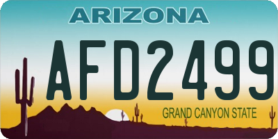 AZ license plate AFD2499
