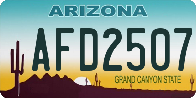 AZ license plate AFD2507