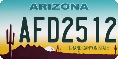 AZ license plate AFD2512