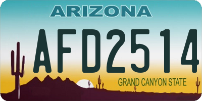 AZ license plate AFD2514