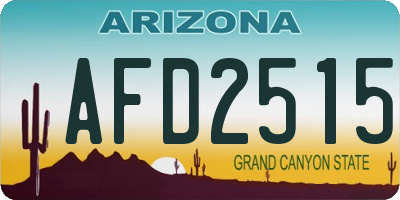 AZ license plate AFD2515