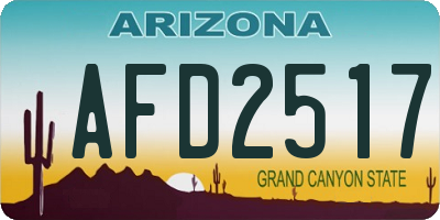 AZ license plate AFD2517