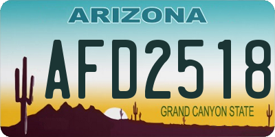 AZ license plate AFD2518
