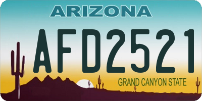 AZ license plate AFD2521