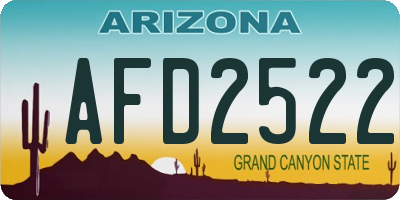 AZ license plate AFD2522