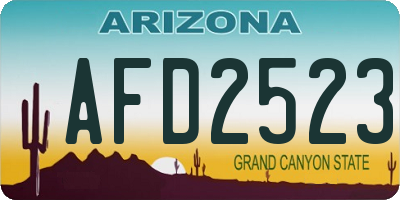 AZ license plate AFD2523