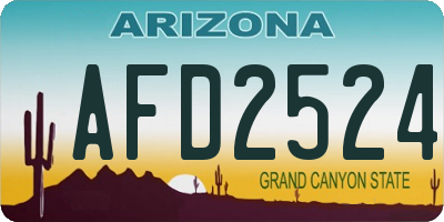 AZ license plate AFD2524